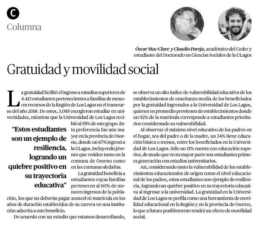 Gratuidad y movilidad social