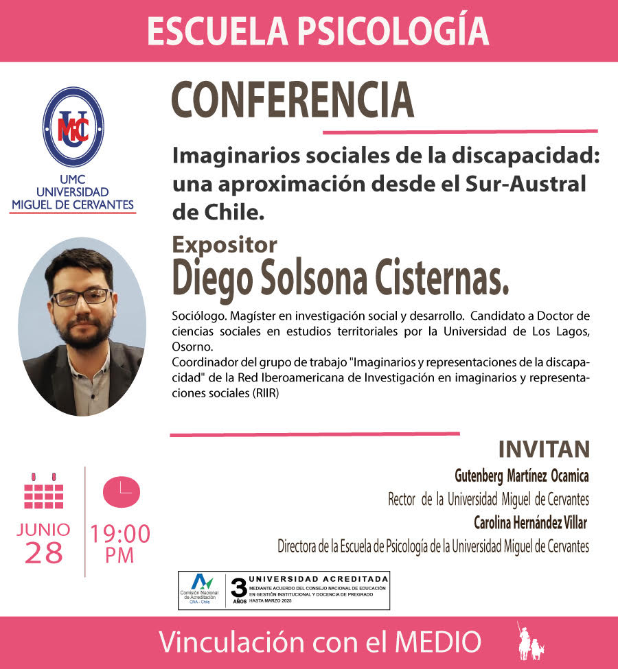 Invitación Conferencia | 28 junio | 19h00 | «Imaginarios sociales de la discapacidad: una aproximación desde el Sur-Austral de Chile» Expone Diego Solsona candidato a doctor #ULagos