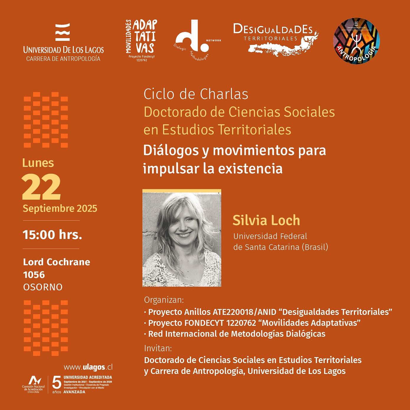 📢 ¡Nueva charla imperdible! 🔶 Ciclo de Charlas del Doctorado de Ciencias Sociales en Estudios Territoriales #ULagos