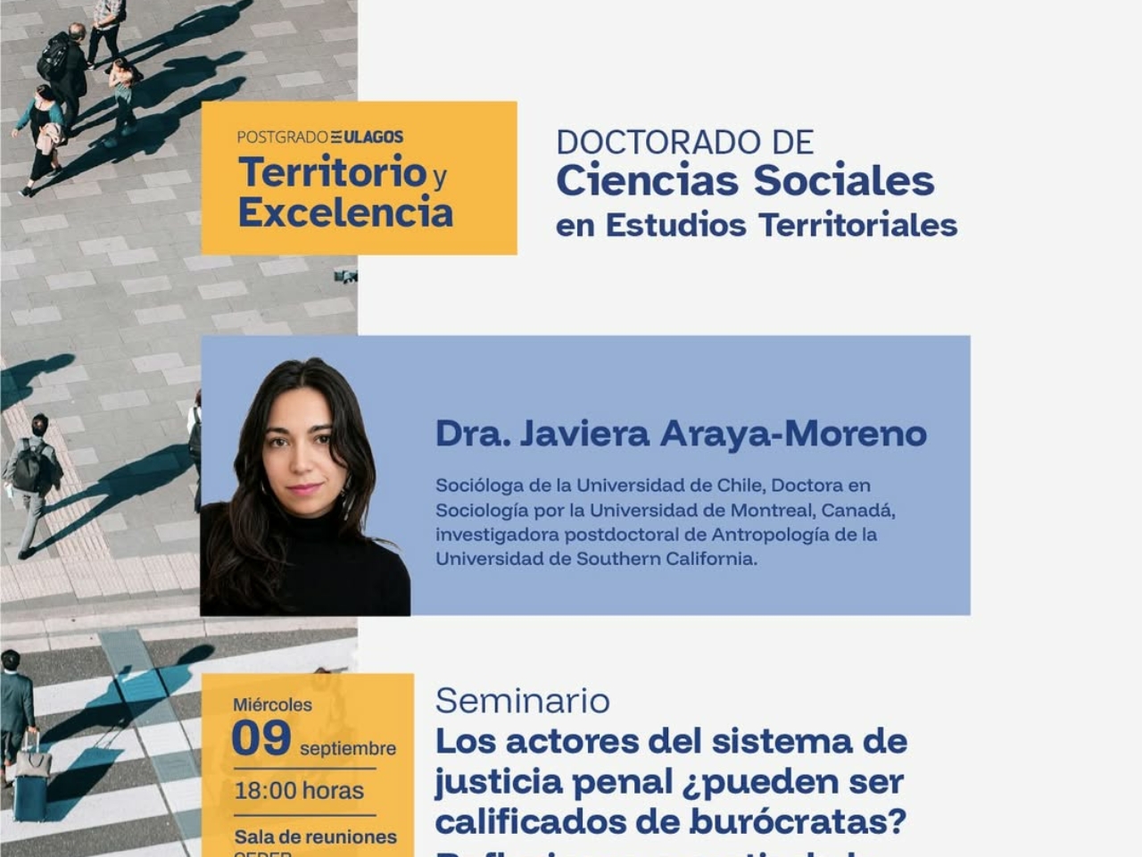Seminario abordará el rol de los actores del sistema de justicia penal desde la antropología del Estado
